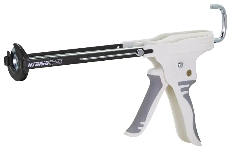 Hybrid Tech Lightweight Steel Caulking Gun With Spout Cutter And Ergonomic Trigger