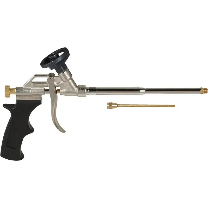 OSI Quad Lightweight Metal Expanding Foam Applicator Gun – 8" Tube, Black/Silver