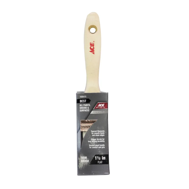 Best 1-1/2 In. Flat Trim Paint Brush For Smooth Finishes