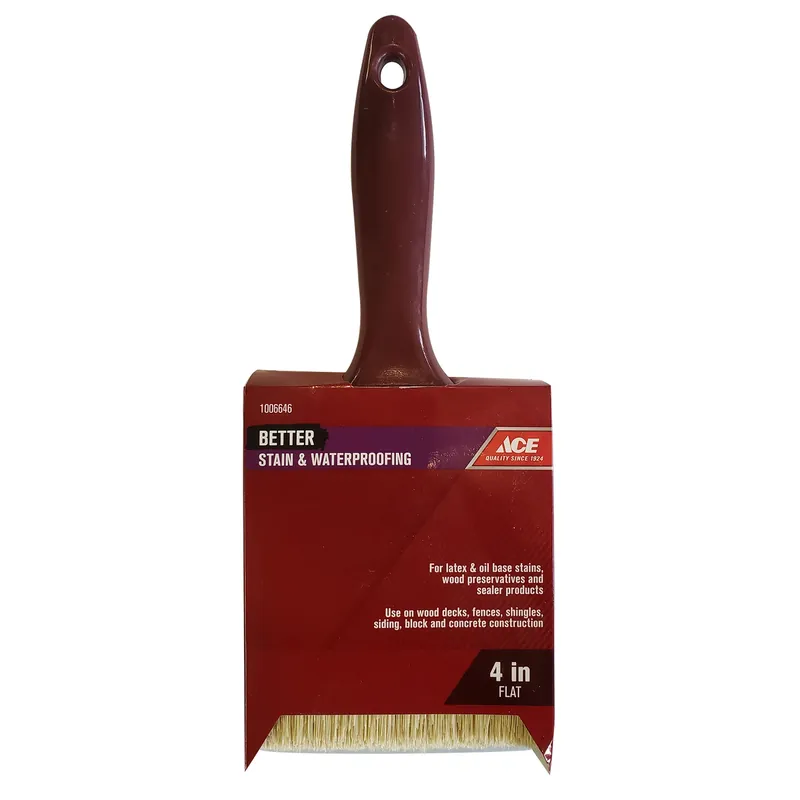 Better 4 Inch Flat Stain Brush For Stains, Sealers, And Waterproofers