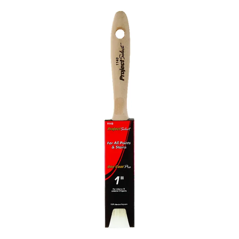 1 In. Flat Polyester Paint Brush With Wood Handle