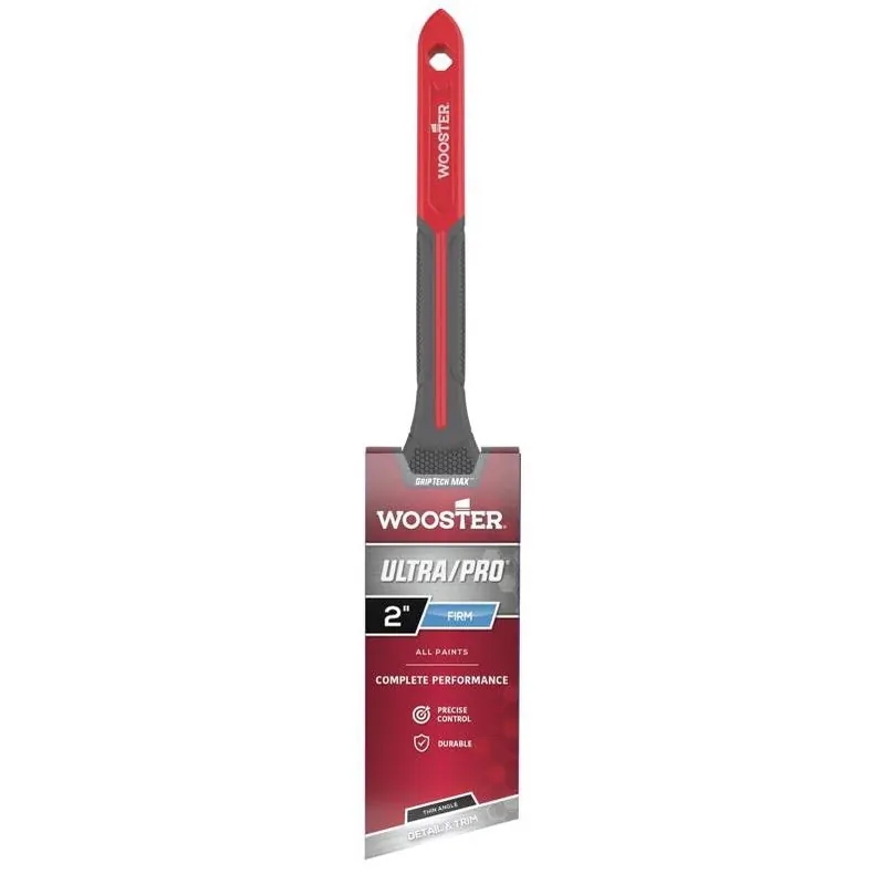 Wooster GRIPTECH MAX Ultra/Pro 2" Firm Thin Angle Paint Brush – Nylon/Polyester Bristles