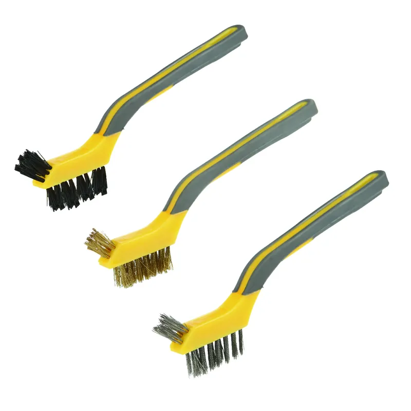 7 Inch Assorted Mini Brush Assortment Set - Nylon, Brass, Stainless Steel