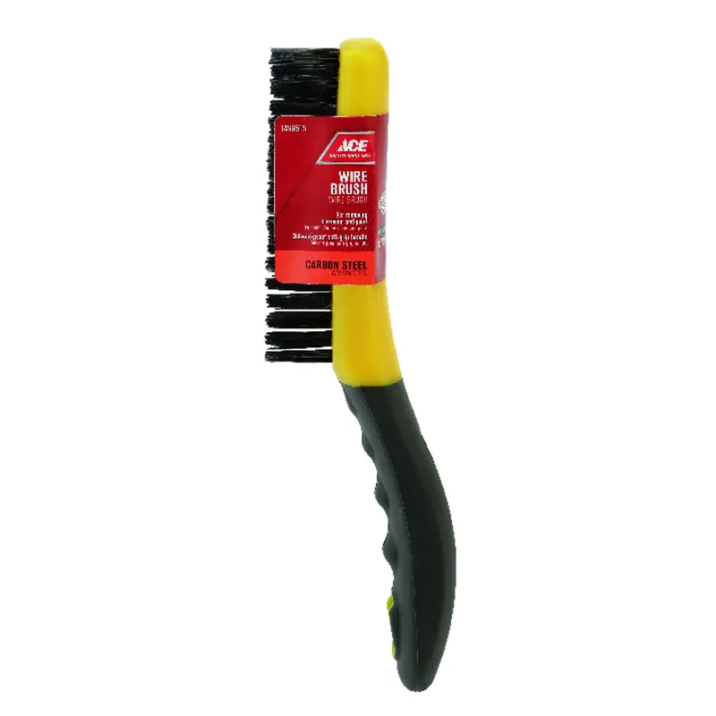 4 In. W X 10.25 In. L Carbon Steel Wire Brush With Soft Grip Handle
