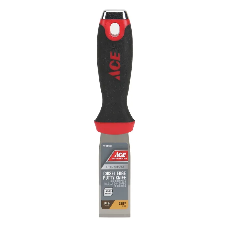 1.25 In. W Carbon Steel Stiff Putty Knife With Comfortable Grip And Hammer End