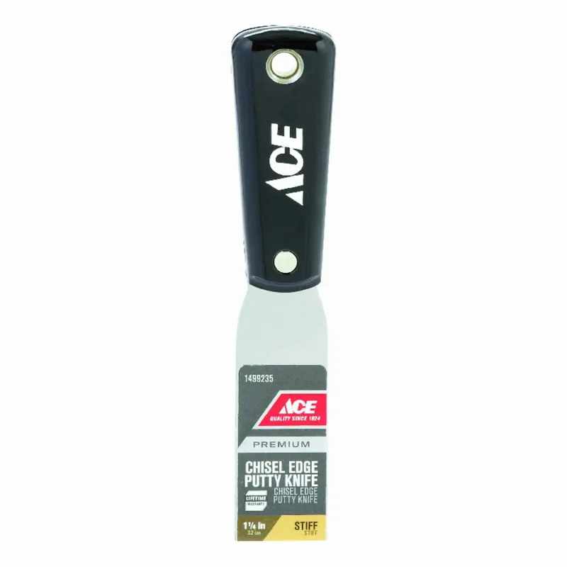 1-1/4 In. W Carbon Steel Stiff Chisel Edge Putty Knife With Nylon Handle