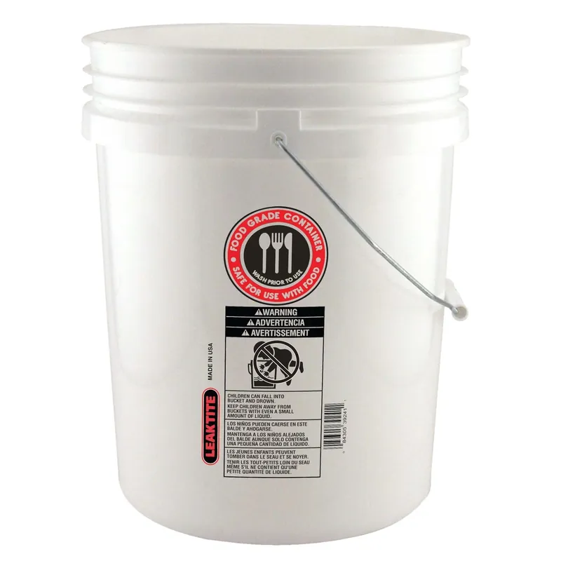 Leaktite White 5 Gal Plastic Food Safe Bucket