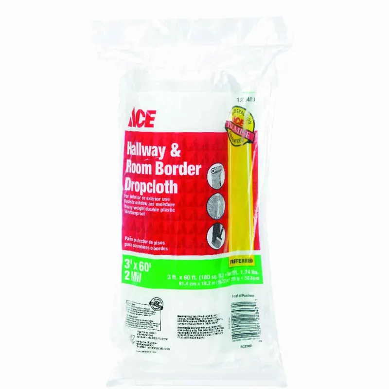 Ace Heavy Weight Plastic Hallway And Room Border Drop Cloth 3 Ft. W X 60 Ft. L