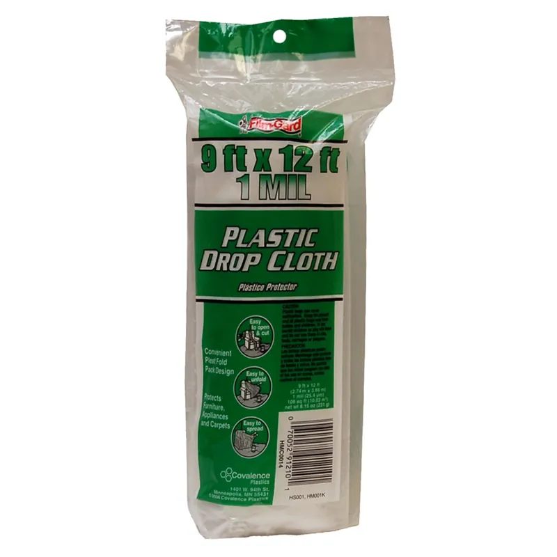 Film-Gard 9 Ft. W X 12 Ft. L X 1 Mil Plastic Drop Cloth 1 Pk
