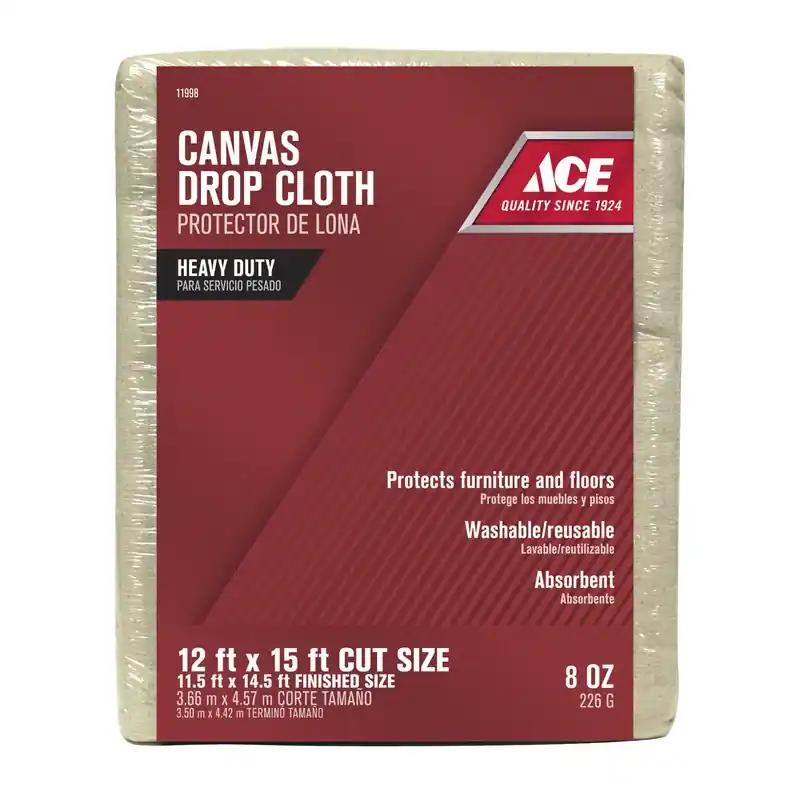 ACE Heavy Weight Grade Canvas Drop Cloth 15 Ft. L X 12 Ft. W