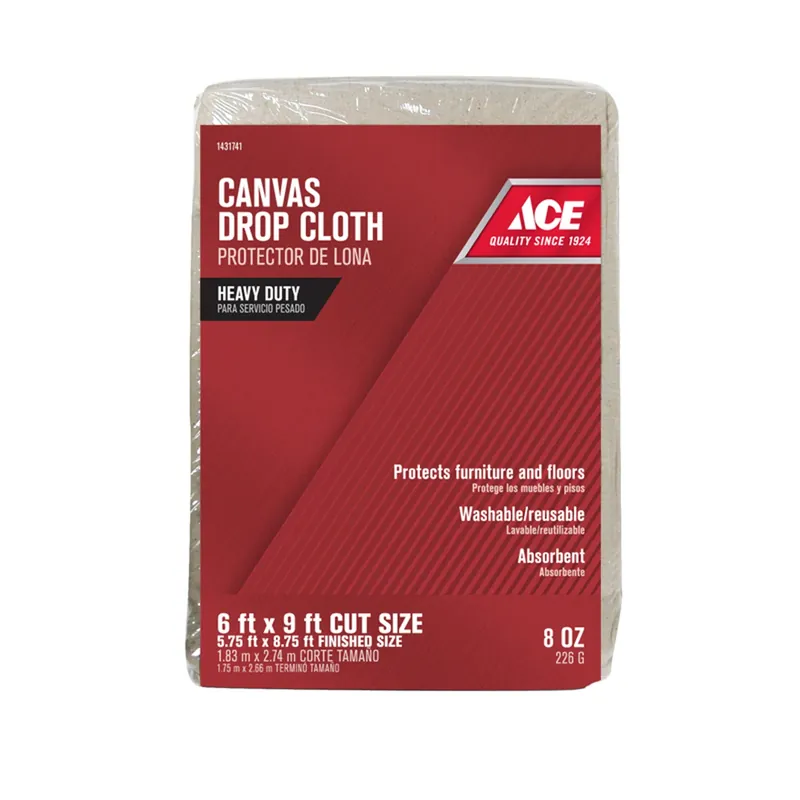 ACE Heavy Weight Grade Canvas Drop Cloth 6 Ft. W X 9 Ft. L