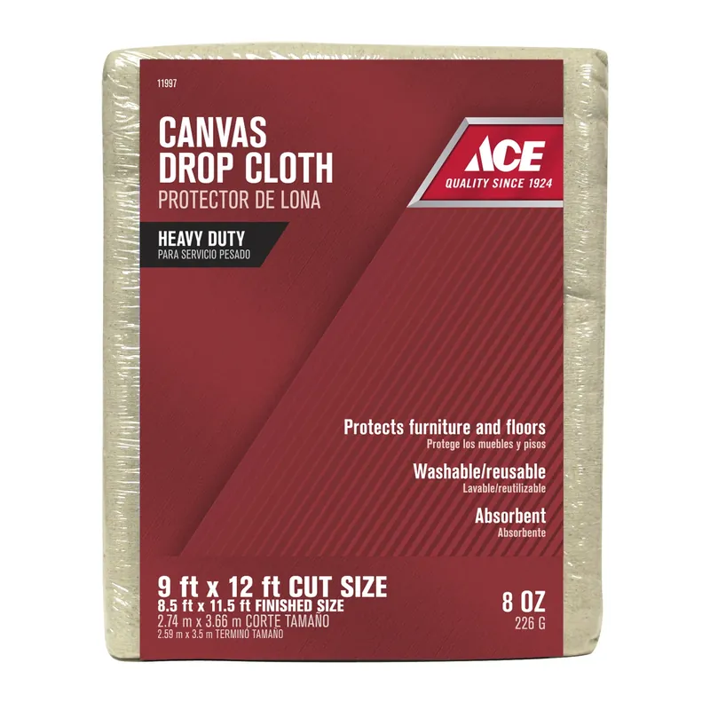 ACE Heavy Weight Grade Canvas Drop Cloth 9 Ft. W X 12 Ft. L