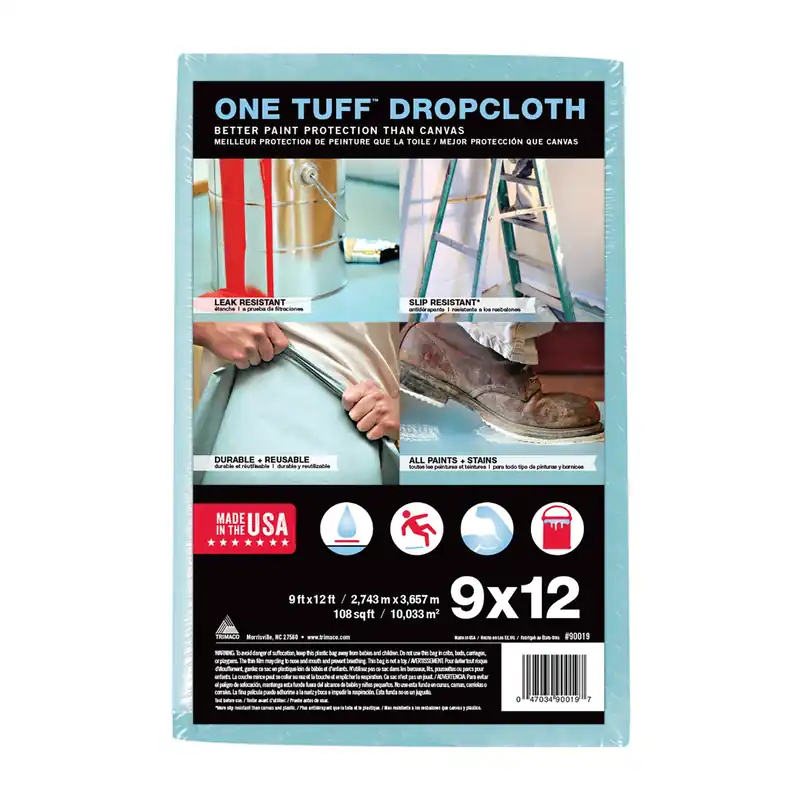 Trimaco One Tuff 9 Ft. W X 12 Ft. L Professional Grade Polyester Drop Cloth 1 Pk