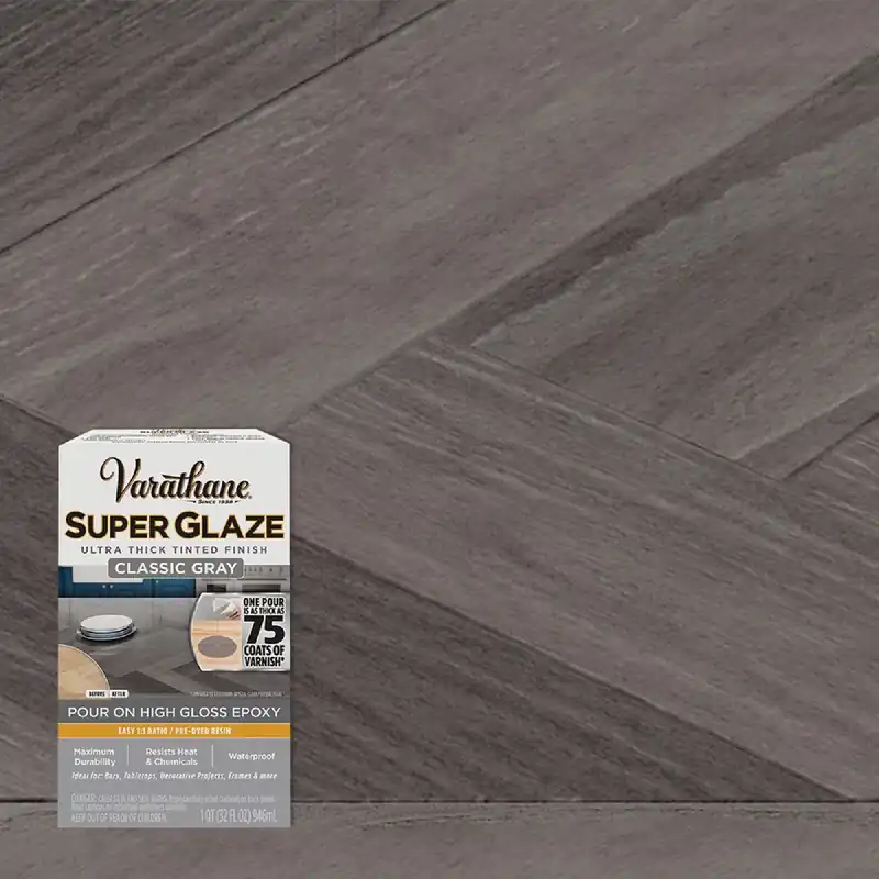1 Qt. Super Glaze High Gloss Classic Gray Epoxy Resin For Wood Finishing