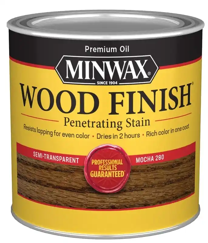 Minwax Wood Finish Semi-Transparent Satin Mocha Oil-Based Penetrating Wood Stain 1/2 Pt