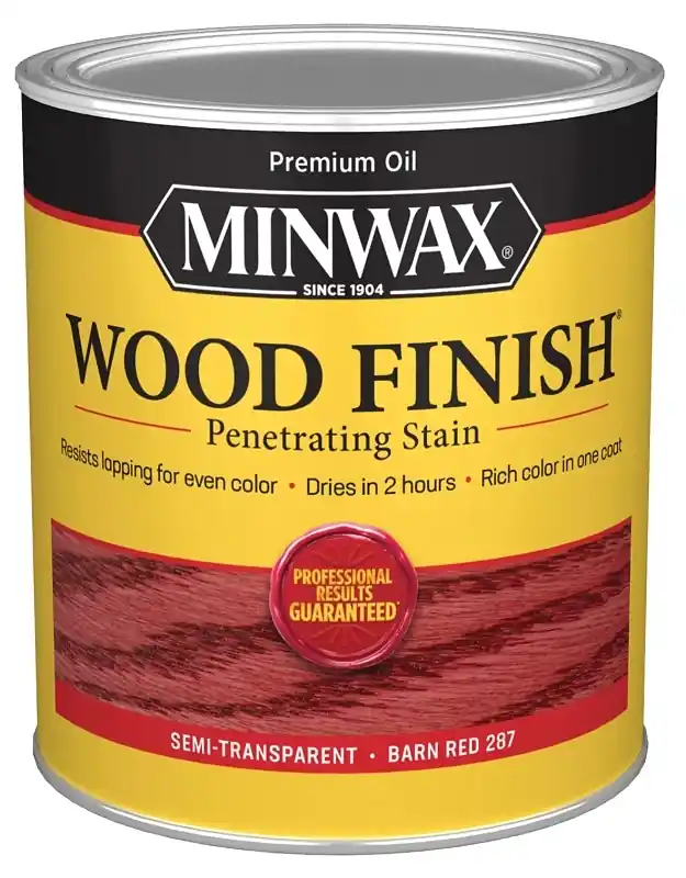 Minwax Wood Finish Semi-Transparent Barn Red Oil-Based Penetrating Wood Stain 1 Qt