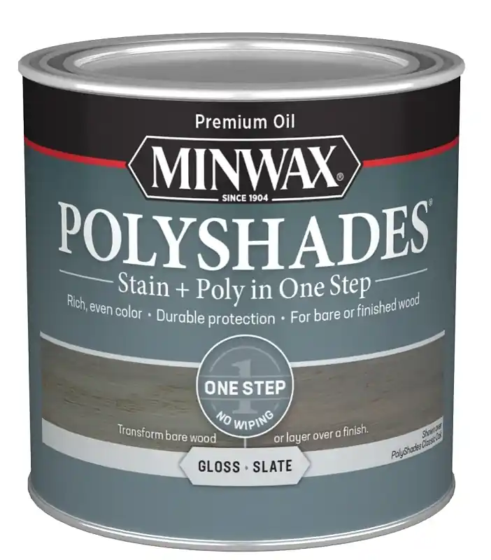 Polyshades Stain & Poly Finish, Gloss Slate, 1/2 Pt.