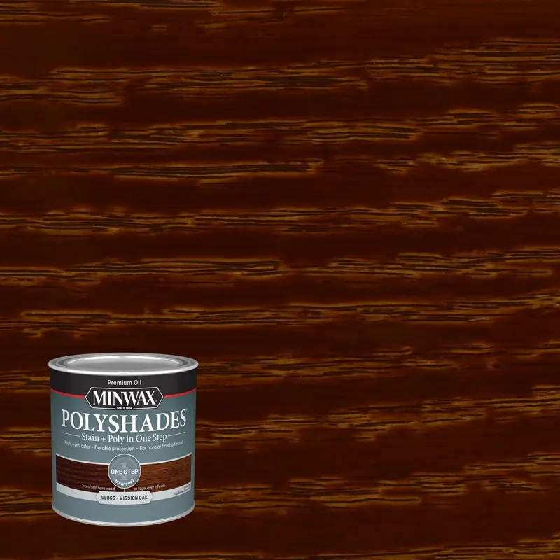 Polyshades Wood Stain, Mission Oak Gloss, 1/2 Pt.