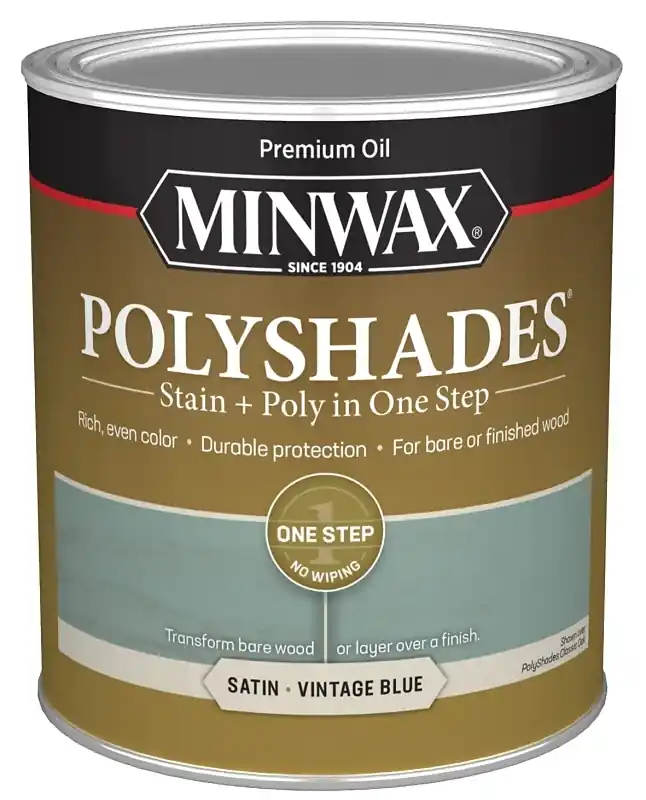 Polyshades Stain & Poly Finish, Satin Vintage Blue, Qt.