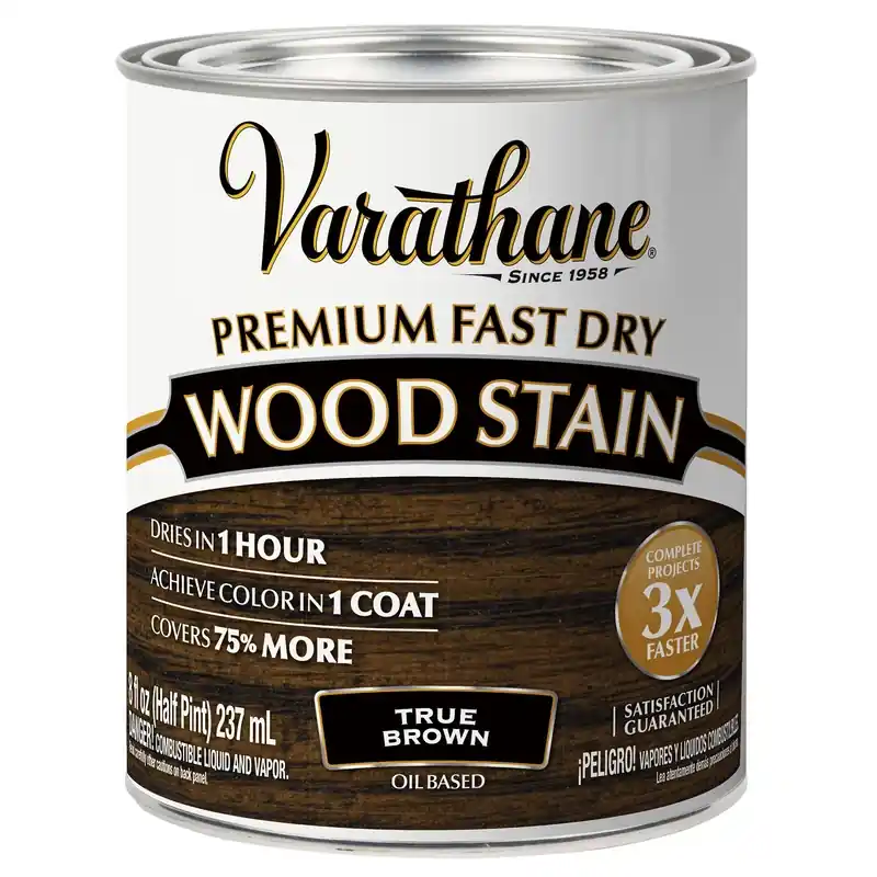 Varathane Premium True Brown Oil-Based Urethane Modified Alkyd Fast Dry Wood Stain 1/2 Pt