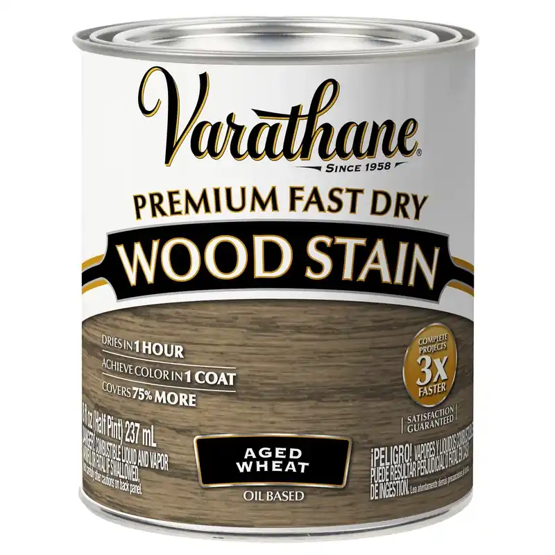 Varathane Premium Aged Wheat Oil-Based Urethane Modified Alkyd Fast Dry Wood Stain 1/2 Pt