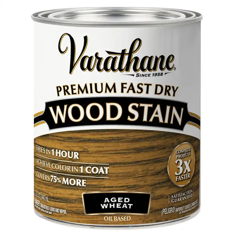 Fast Dry Premium Wood Stain, Semi-Transparent, Aged Wheat, 1-Qt.