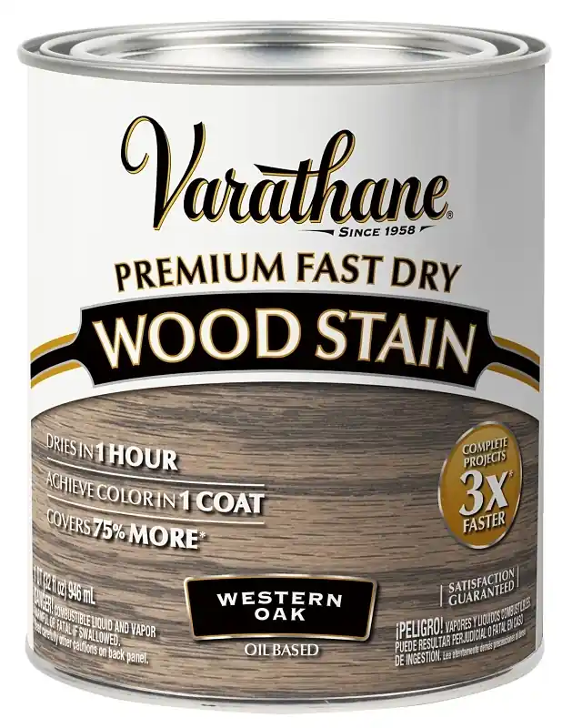 Fast Dry Interior Wood Stain, Oil Base, Western Oak, 1-Qt.