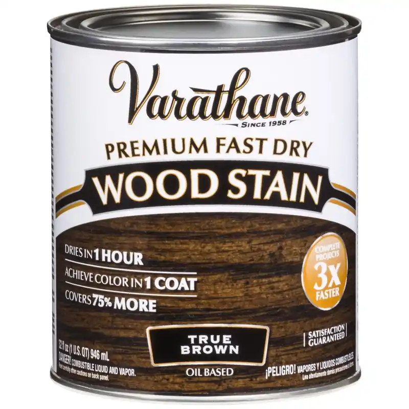 Fast Dry Premium Wood Stain, Semi-Transparent, True Brown, 1-Qt.