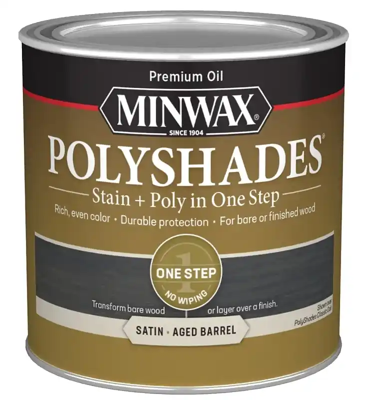 Polyshades Stain & Poly Finish, Satin Aged Barrell, 1/2 Pt.