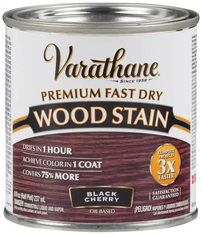 Fast Dry Interior Wood Stain, Oil-Based, Black Cherry, 1/2-Pt.