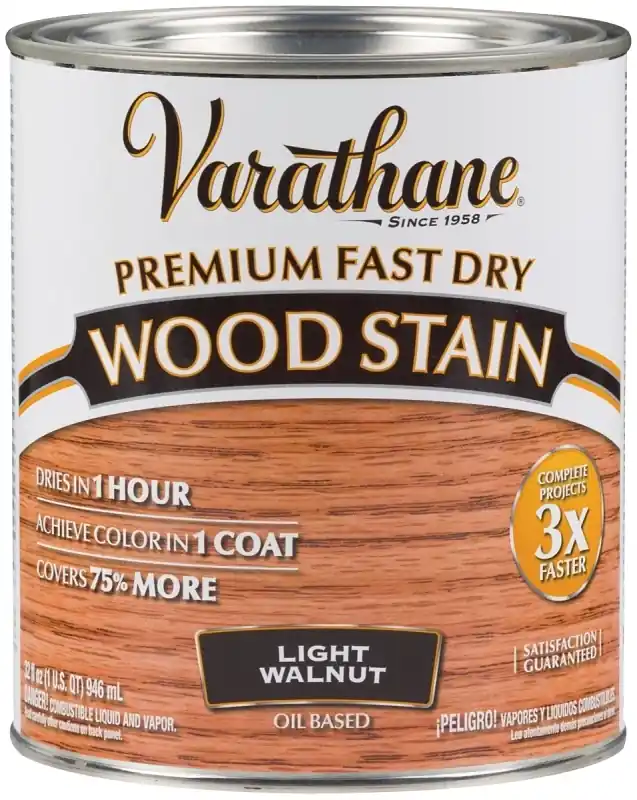 Fast Dry Interior Wood Stain, Oil-Based, Light Walnut, 1-Qt.