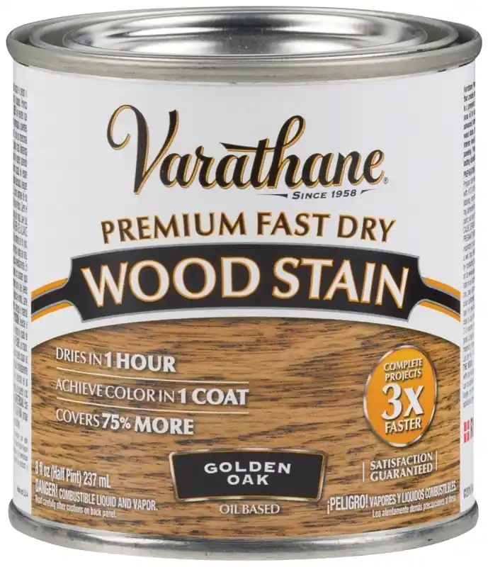 Fast Dry Interior Wood Stain, Oil-Based, Golden Oak, 1/2-Pt.