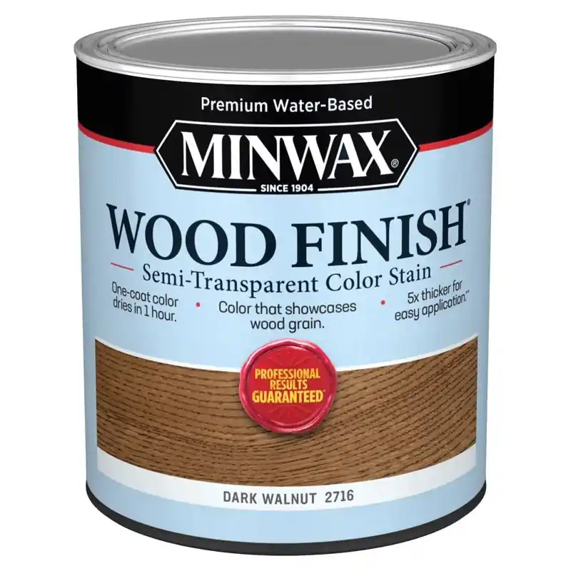 Minwax Wood Finish Water-based Semi-transparent Dark Walnut Stain 1 Quart