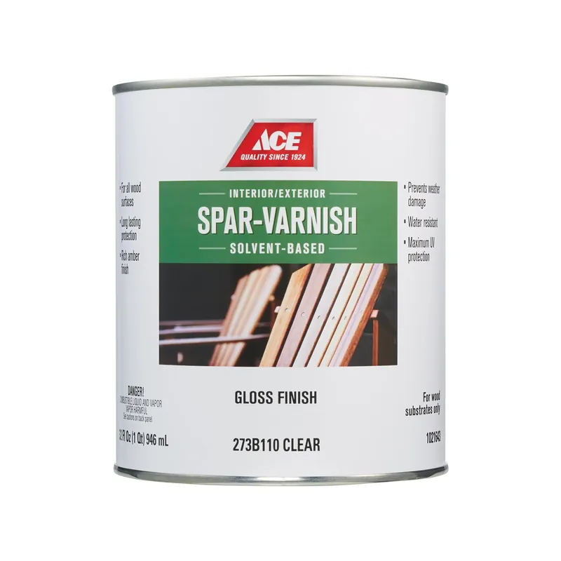 Gloss Clear Amber Solvent-based Spar Varnish 1 Quart For Interior And Exterior Wood