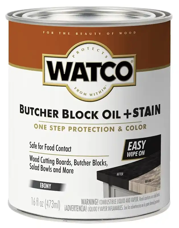 Ebony Butcher Block Oil And Stain 16 Oz Liquid For Wood Finishing
