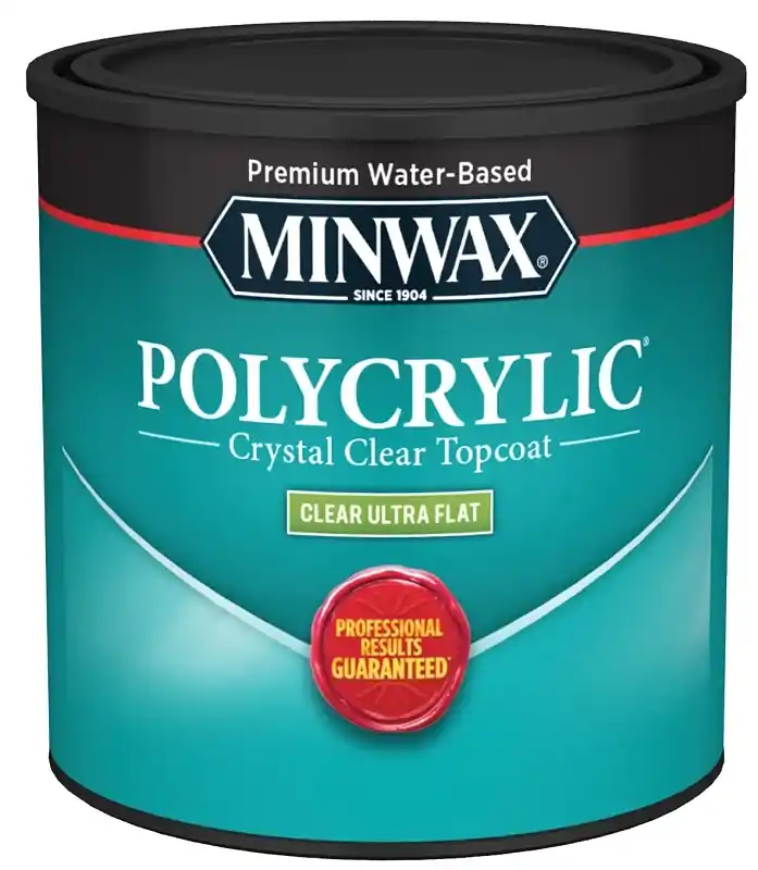 Polycrylic Protective Wood Finish, Ultra Flat, Clear, 1/2 Pt.