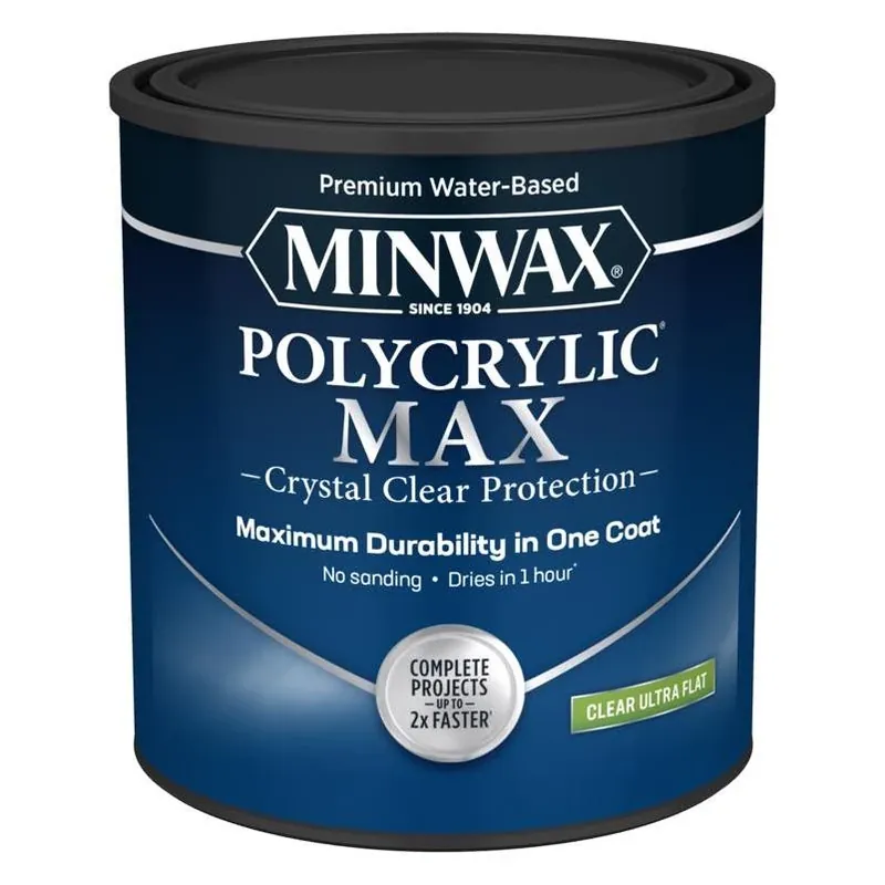 Minwax Ultra‑Flat Interior Polycrylic Clear Topcoat – 1 qt Water‑Based Finish