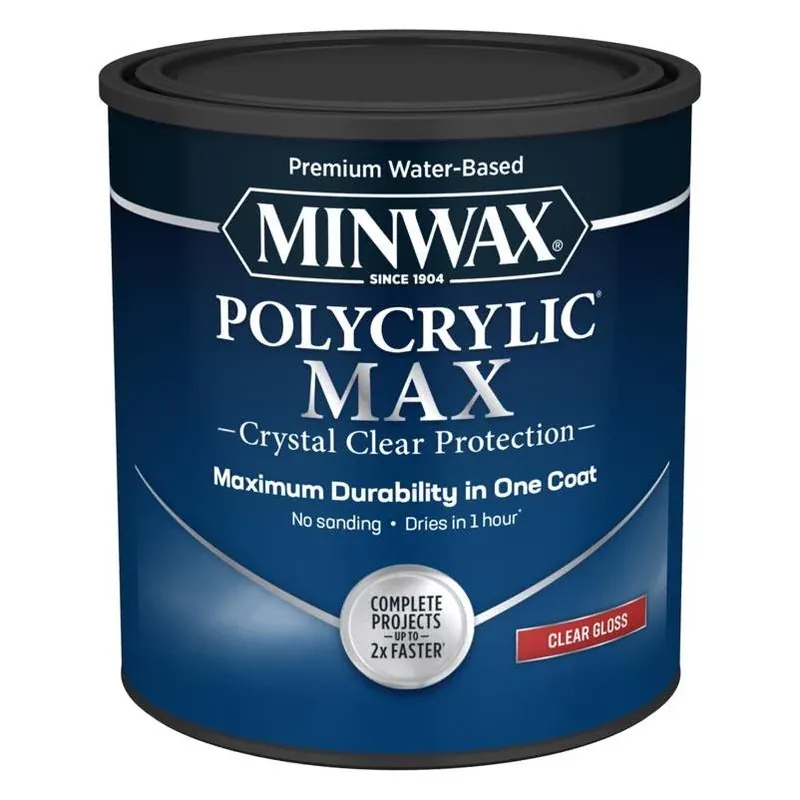 Minwax Polycrylic Gloss Protective Finish – 1 Qt Clear Liquid Topcoat