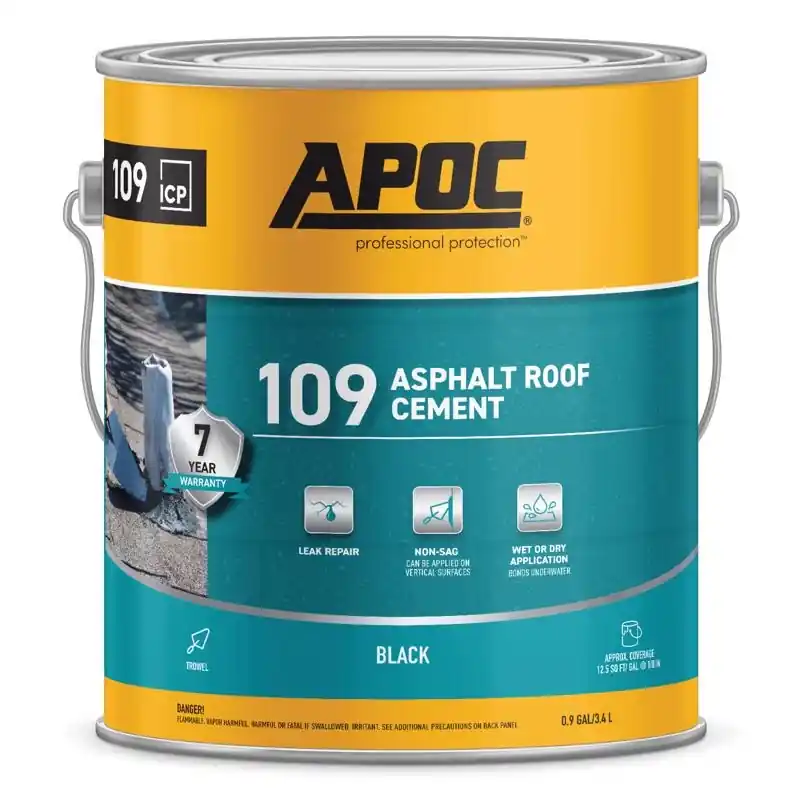 Black Asphalt Roof Cement 1 Gallon - Durable, Fiber Reinforced, Voc Compliant