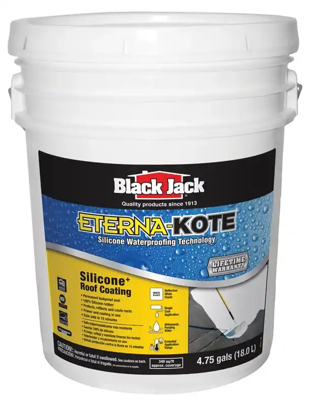 Silicone Roof Coating, White, 5-Gallons