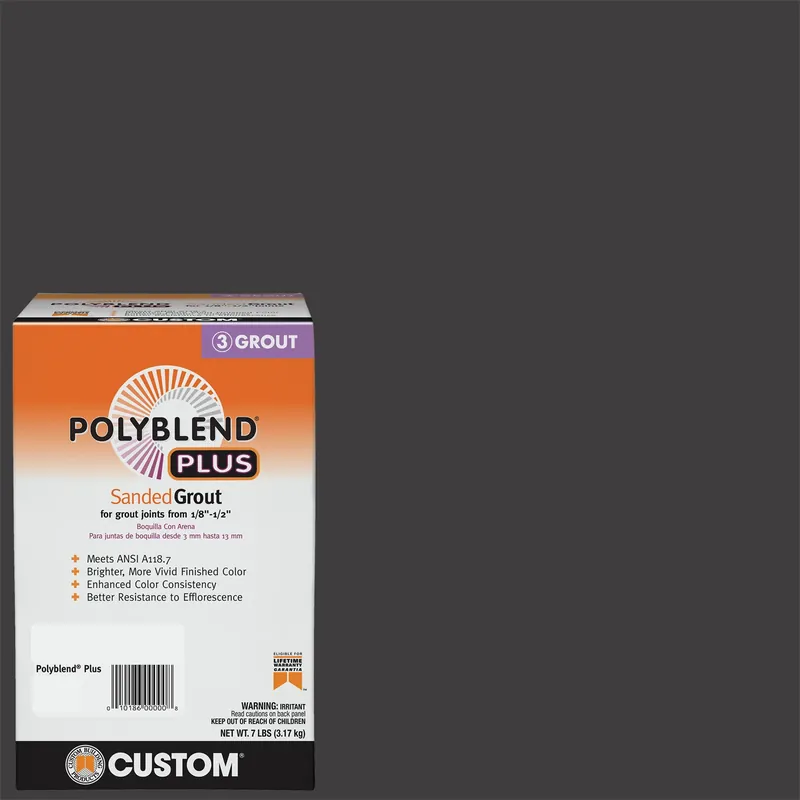 Custom Building Products Polyblend Plus Indoor And Outdoor Charcoal Sanded Grout 7 Lb