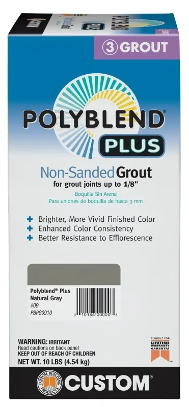 Custom Building Products Polyblend Plus Indoor And Outdoor Natural Gray Non-Sanded Grout 10 Lb