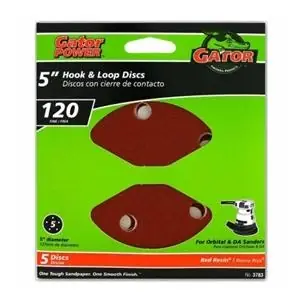 5 Pack 120 Grit 5 Hole Sanding Discs For Shop Vacs - 9 X 11 Inches