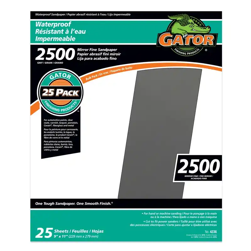 Gator 11 In. L X 9 In. W 2500 Grit Silicon Carbide Waterproof Sandpaper 1 Pk