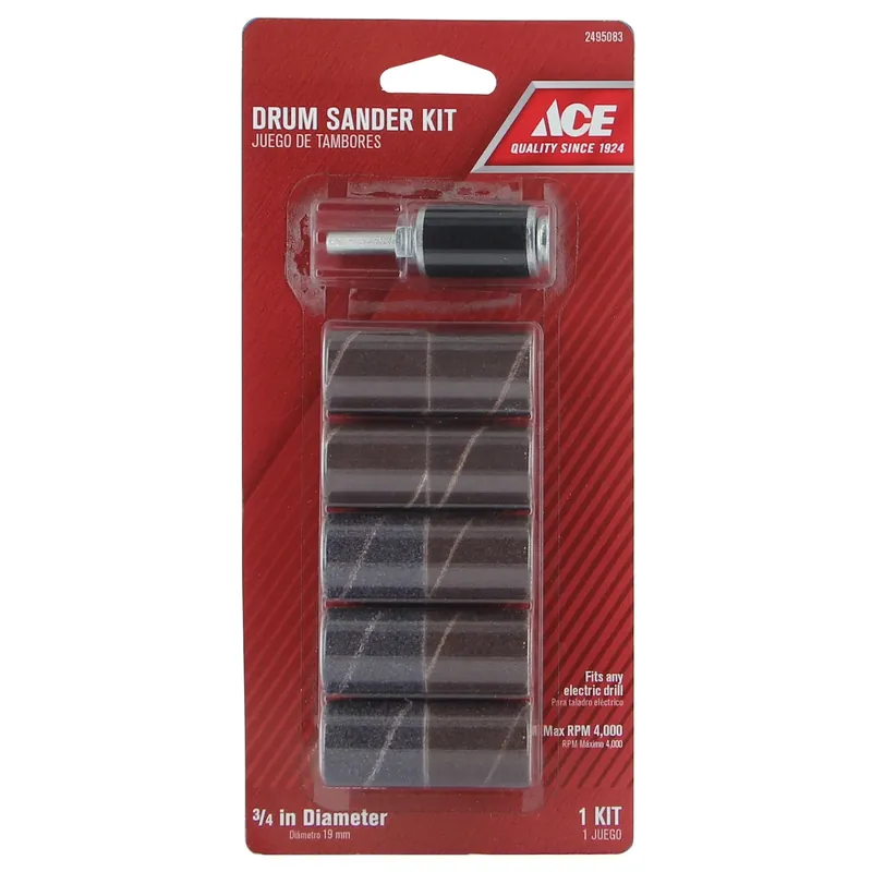 3/4 In. Diameter X 3/4 In. Length Aluminum Oxide Drum Sander Kit - 10 Pieces