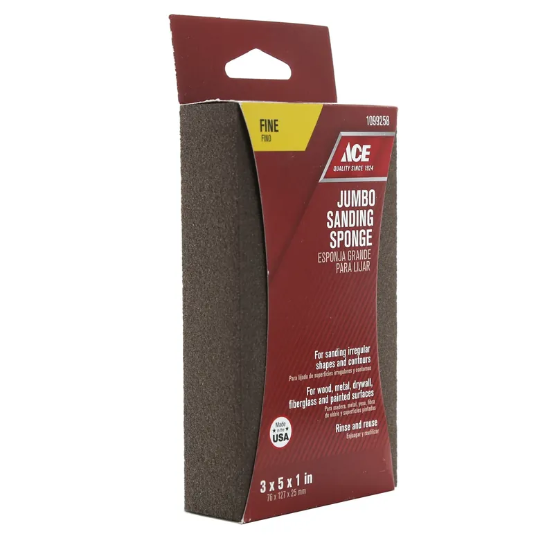 5 In. L X 3 In. W X 1 In. 120 Grit Fine Extra Large Sanding Sponge