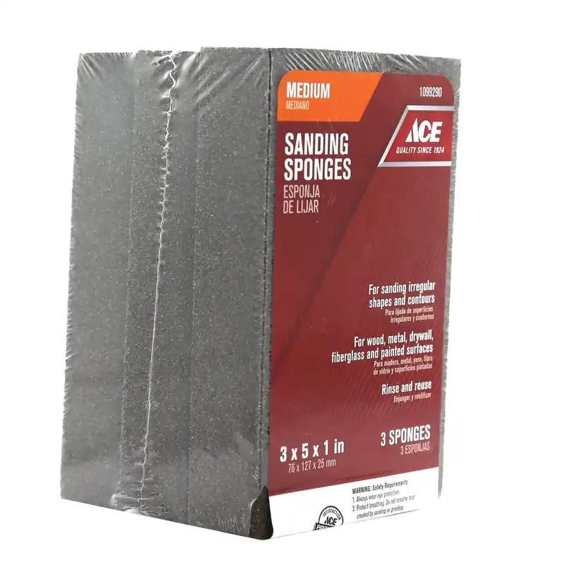 5 In. L X 3 In. W X 1 In. 80 Grit Medium Extra Large Sanding Sponge