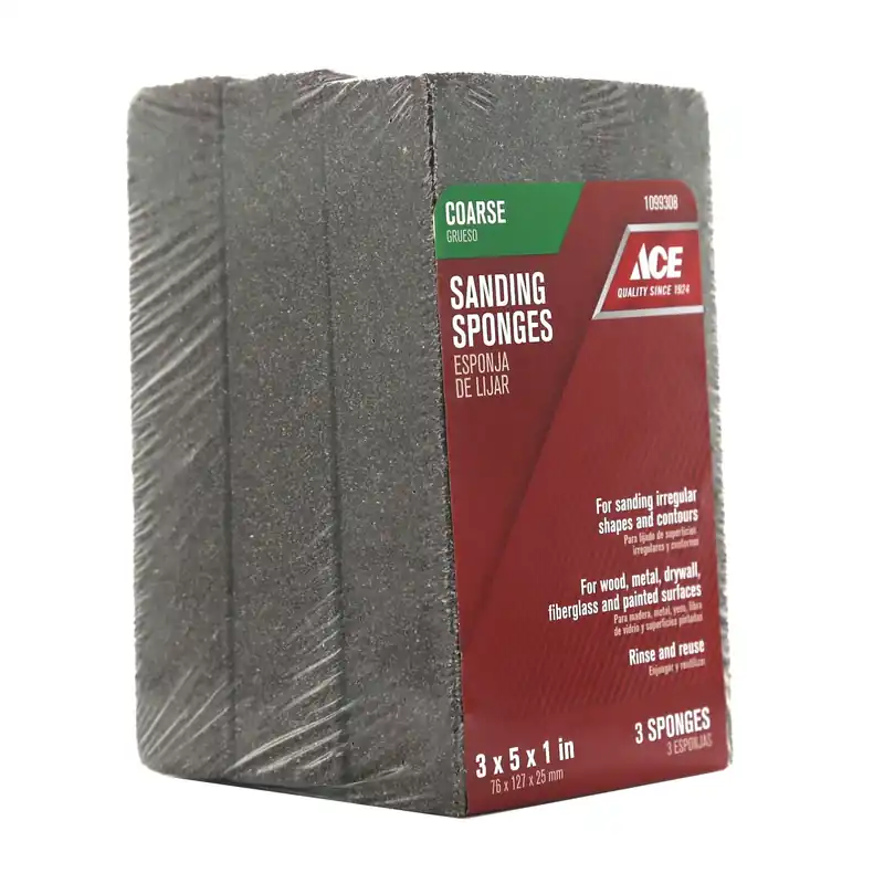 5 In. L X 3 In. W X 1 In. 60 Grit Coarse Extra Large Sanding Sponge