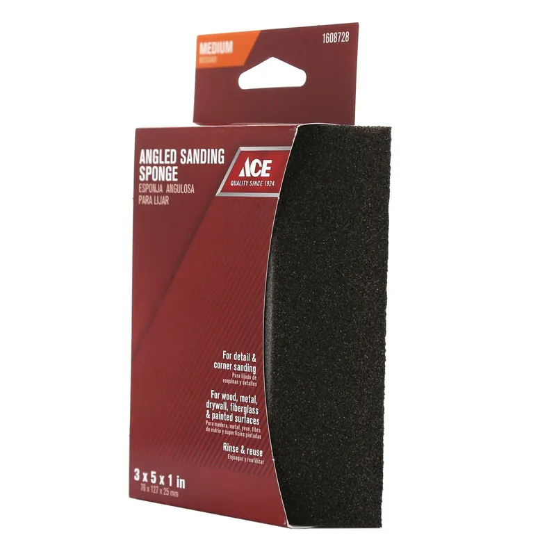 5 In. L X 3 In. W 80 Grit Medium Sanding Sponge For Wood, Metal, And More