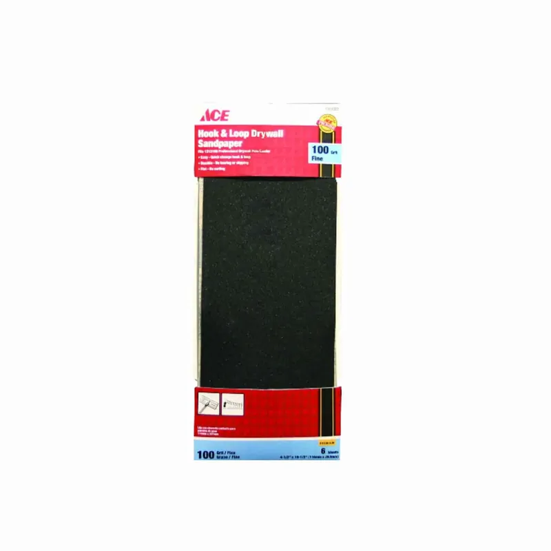 Ace 10-1/2 In. L X 4-1/2 In. W 100 Grit Fine Silicon Carbide Drywall Sanding Sheet 6 Pk